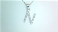 Pendentif Lucciole Gioielli Femme Alfabeto in Or blanc Diamante 0.08 Ct LETTN-L - LETTN-L